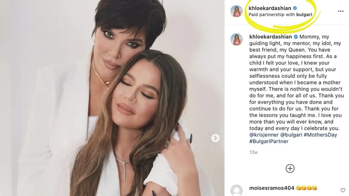 The Instagram branded content tool is not acceptable on its own to disclose an influencer brand partnership. You must include additional disclosures within videos and captions.