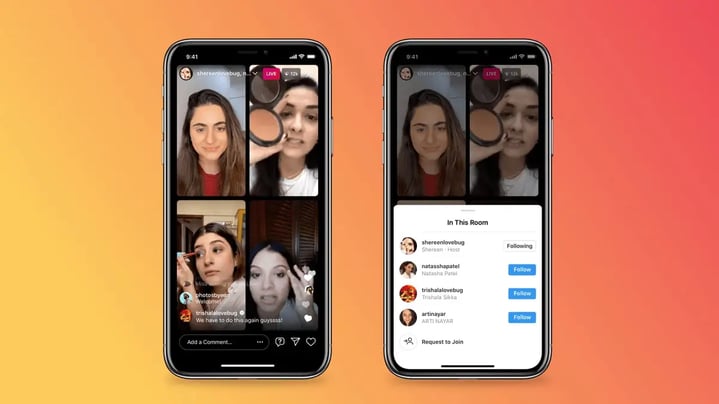 Instagram launches live rooms to allow creators to collaborate on live streams, perfect for allowing an influencer and a brand moderator to put on a live shopping event without a glitch.